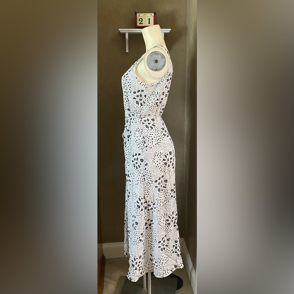 Sienna Sky Dress Black White Dot Dress Adjustable Spaghetti Strap Button Front L - Picture 2 of 12